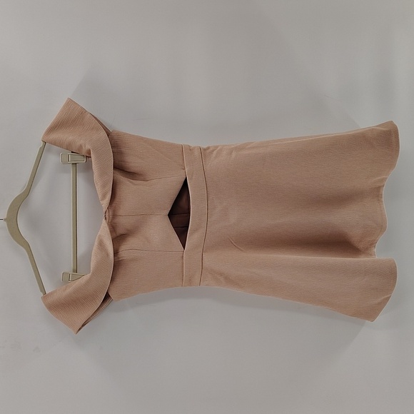Keepsake pale pink Apollo style mini dress drop shoulder size medium peek a boo - Picture 3 of 7
